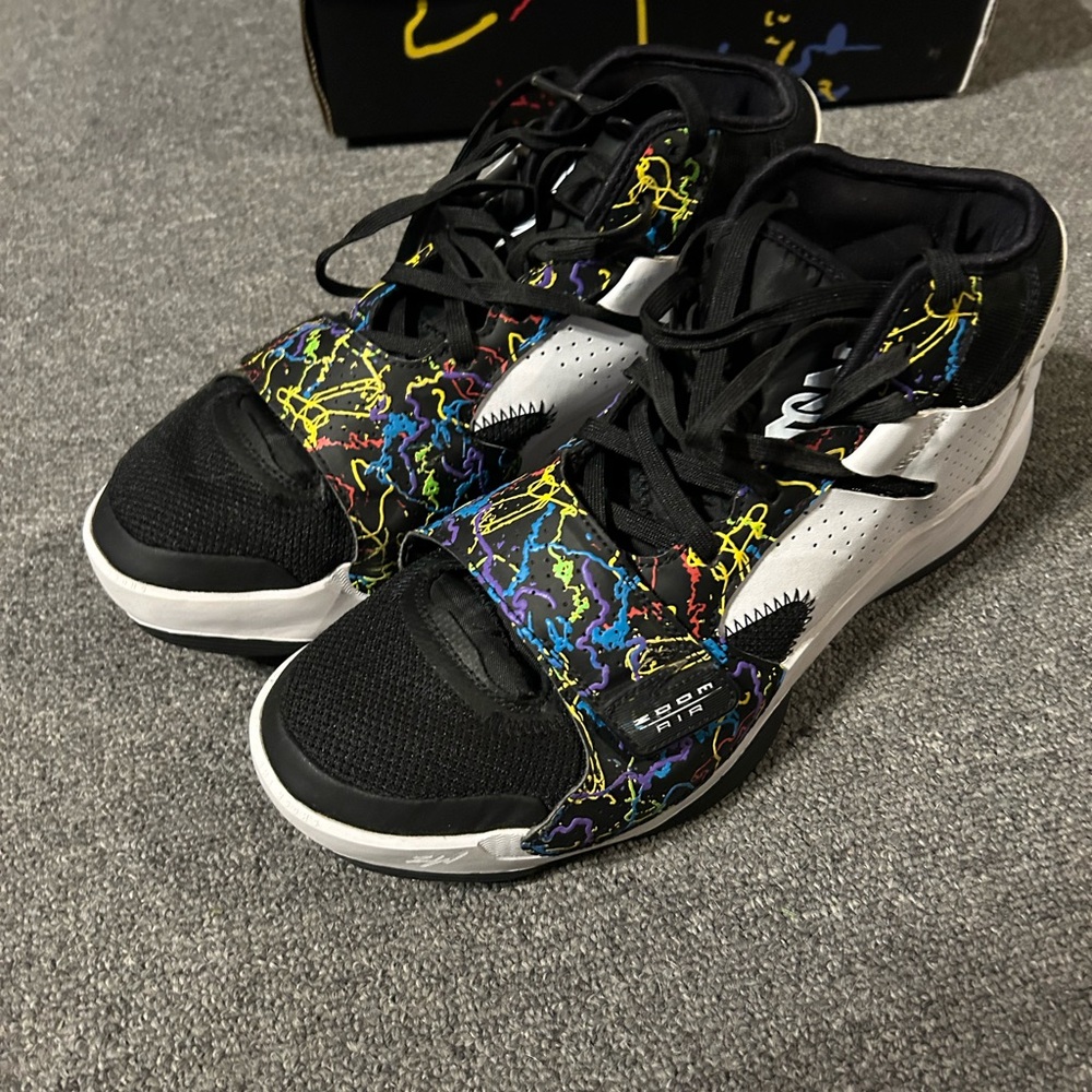 Jordan Zion 2 Black, White, and Green Sneakers